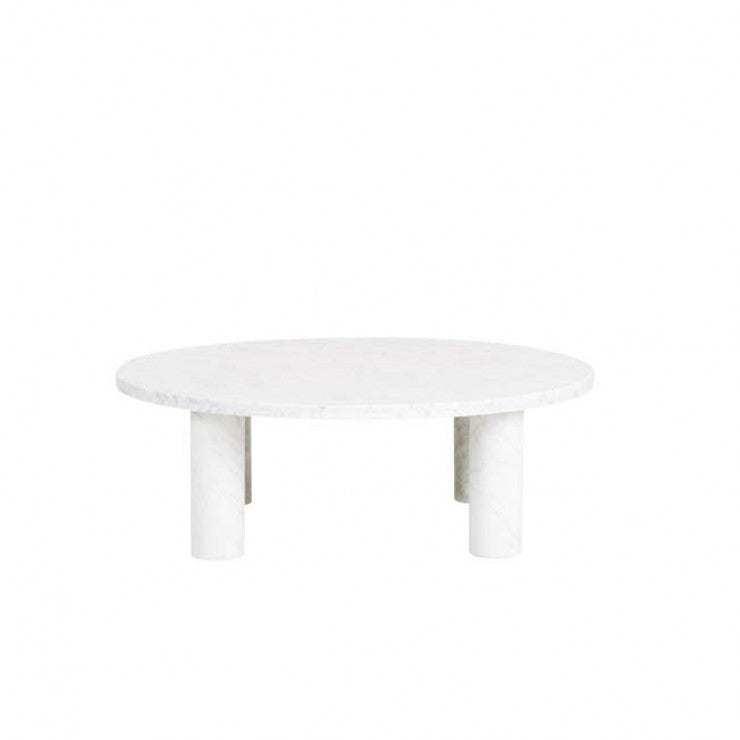 amara round coffee table white marble