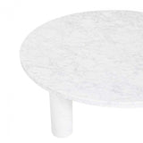 Amara Round Coffee Table White Marble