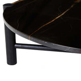 artie coffee table black vein marble