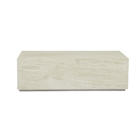 Elle Block Rectangular Coffee Table Natural Travertine