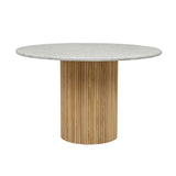 benjamin ripple marble dining table white/natural 1200mm