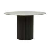 Benjamin Ripple Marble Dining Table White/Black 1200mm
