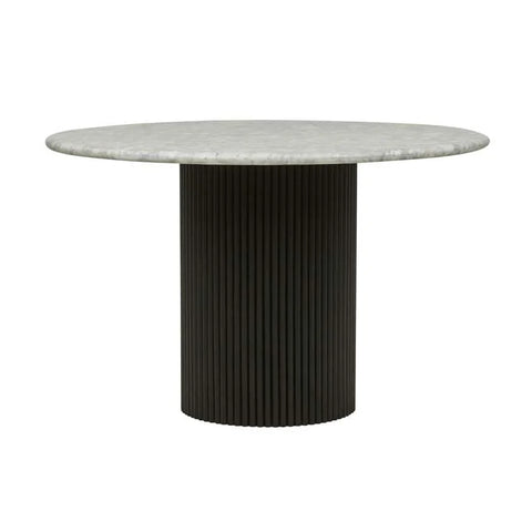 Benjamin Ripple Marble Dining Table White/Black 1200mm
