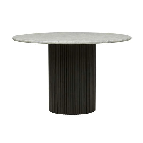 benjamin ripple marble dining table white/black 1200mm