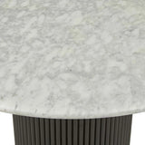 benjamin ripple marble dining table white/black 1200mm