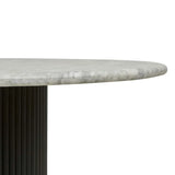 Benjamin Ripple Marble Dining Table White/Black 1200mm