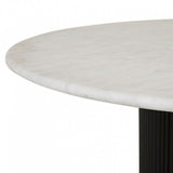 Benjamin Ripple Marble Dining Table White/Black 1500mm