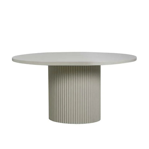 benjamin ripple round dining table putty 1500mm