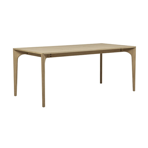 huxley curve dining table natural oak six seater