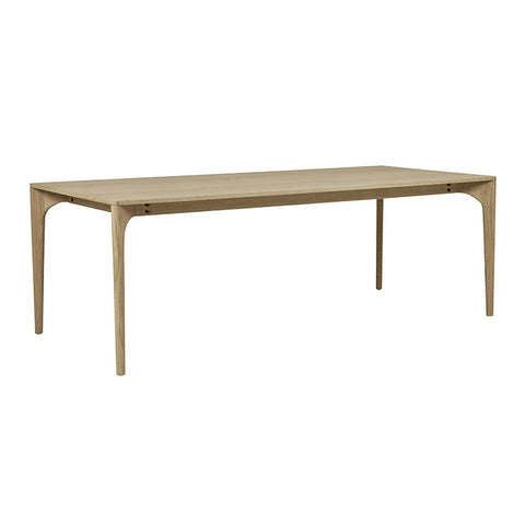 huxley curve dining table natural oak eight seater