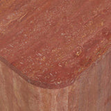 atlas corner side table red travertine