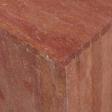 atlas corner side table red travertine