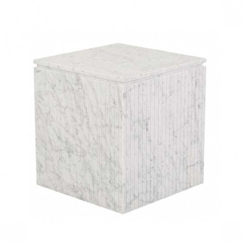 atlas etch square side table white