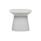 livorno curve side table white speckle