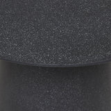 livorno round side table black speckle