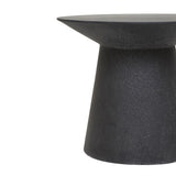 livorno round side table black speckle