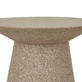 livorno round side table terracotta speckle