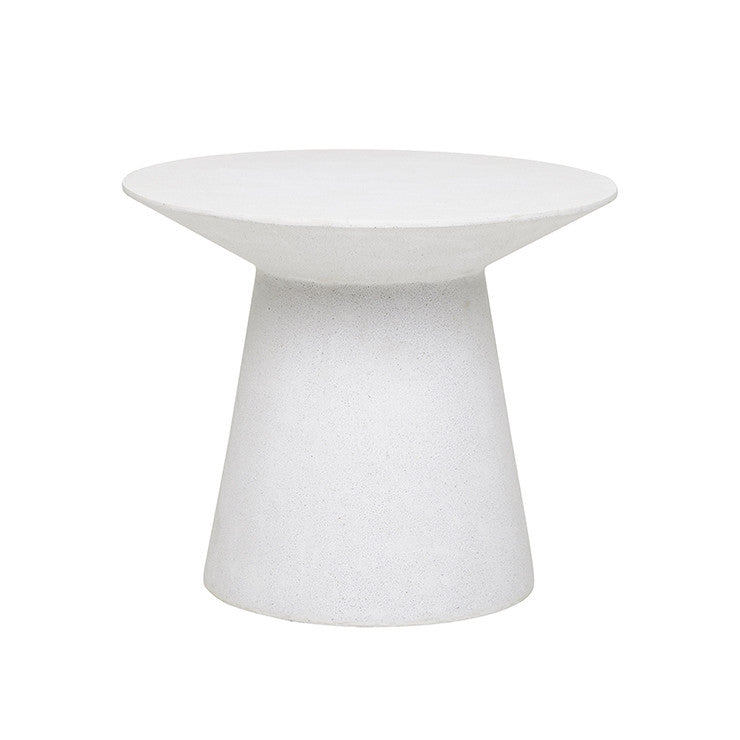 livorno round side table white speckle