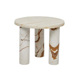 Amara Round Side Table Brown Vein