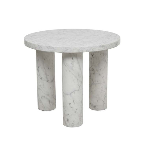 Amara Round Side Table White