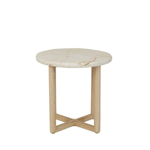 camille side table brown vein marble