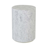 Elle Block Round Side Table Tall White