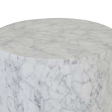 Elle Block Round Side Table Tall White