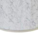 Elle Block Round Side Table Tall White