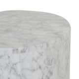 Elle Block Round Side Table Tall White