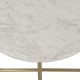 elle luxe marble side table white on brushed gold frame