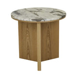 elsie round side table ocean marble