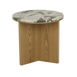 elsie round side table ocean marble