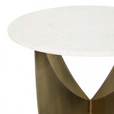 verona allure side table white marble/antique brass