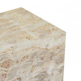 rufus block square marble side table latte