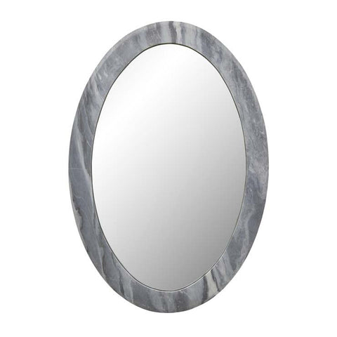Rufus Oval Mirror Dark Grey Marble