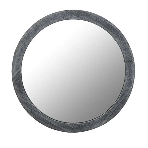 Rufus Round Mirror Black Marble
