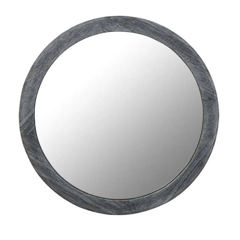 rufus round mirror black marble