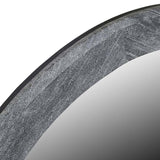 Rufus Round Mirror Black Marble
