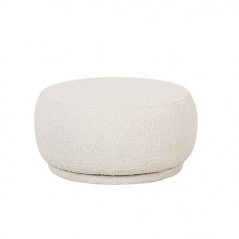 Kennedy Button Ottoman Beige Boucle