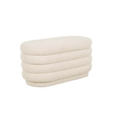 kennedy ribbed oval ottoman beige boucle