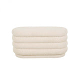 Kennedy Ribbed Oval Ottoman Beige Boucle