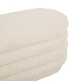 kennedy ribbed oval ottoman beige boucle