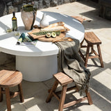 maverick round concrete dining table white