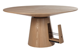 classique round dining table matt dark oak six seat