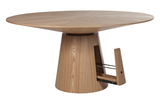 classique round dining table matt dark oak four seat