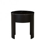 Oberon Crescent Marble Bedside Black