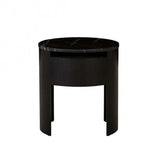 Oberon Crescent Marble Bedside Black