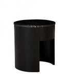 Oberon Crescent Marble Bedside Black