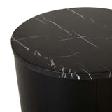 Oberon Crescent Marble Bedside Black