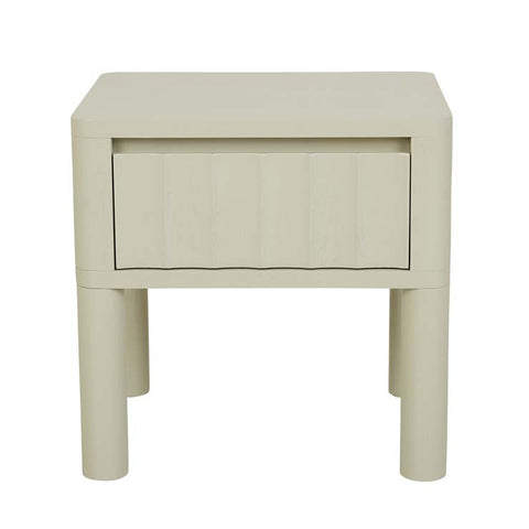 oliver fluted one drawer bedside putty